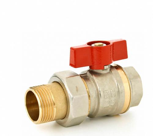 Кран шаровой латунный BVR-F с накидной гайкой "американка" ручка-"рычаг" PN40, DN32 - фото 